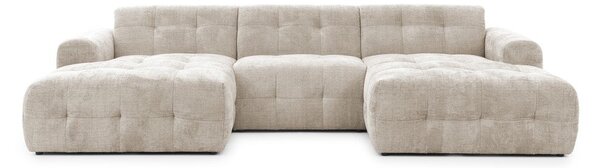 Divano angolare beige (a U/con chaise lounge) Melva – Ropez