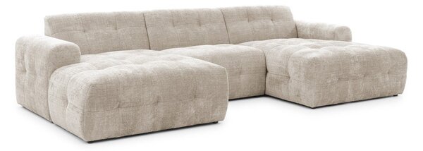 Divano angolare beige (a U/con chaise lounge) Melva – Ropez