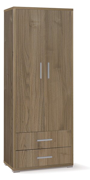 Armadio 2 Ante 2 Cassetti 71x182x41 cm Noce Stelvio