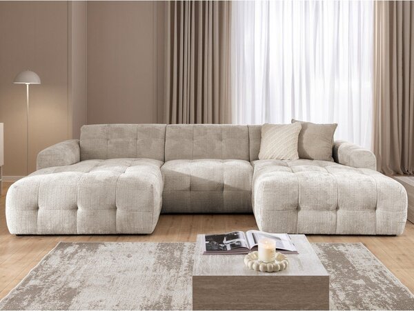 Divano angolare beige (a U/con chaise lounge) Melva – Ropez