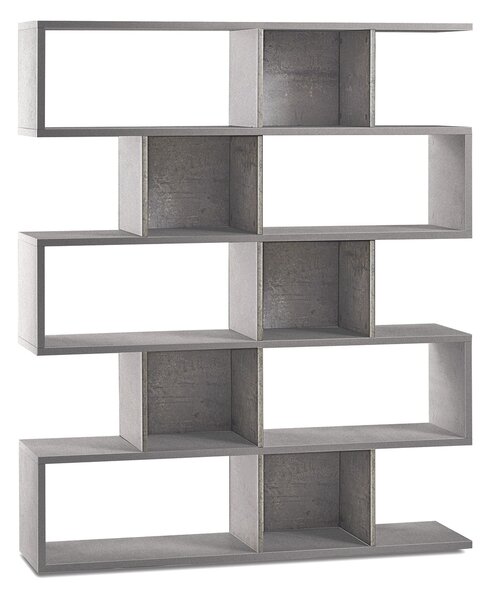Libreria Modulare 5 Ripiani 150x180x38 cm Cemento