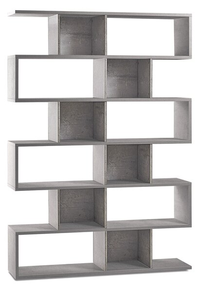 Libreria Modulare 6 Ripiani 150x215x38 cm Cemento