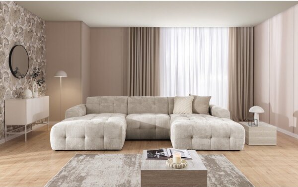 Divano angolare beige (a U/con chaise lounge) Melva – Ropez