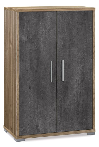 Armadietto Multiuso 2 Ante 71x110x41 cm Noce Stelvio/Ossido Nero
