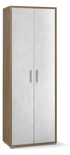 Armadio 2 Ante 71x199x41 cm Noce Stelvio/Ossido Bianco