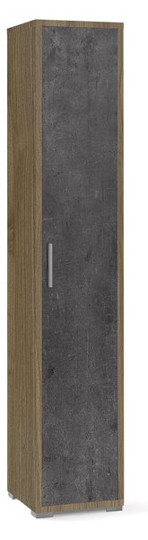Armadio 1 Anta 39x199x41 cm Noce Stelvio/Ossido Nero