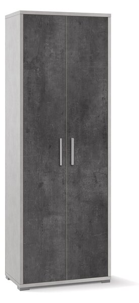 Armadio 2 Ante 71x199x41 cm Ossido Bianco/Ossido Nero