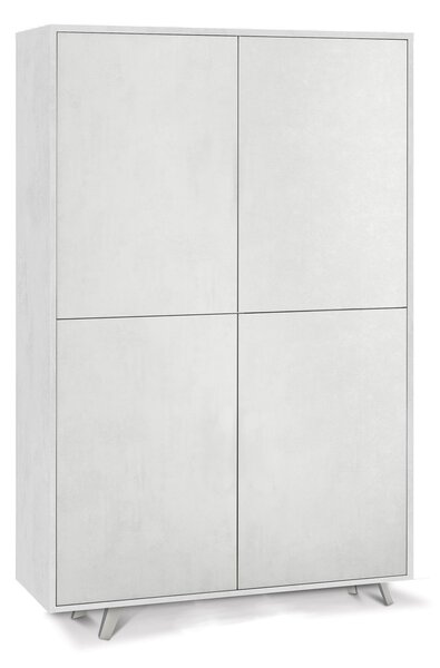 Mobile Multiuso 4 Ante 107x169x41 cm Ossido Bianco