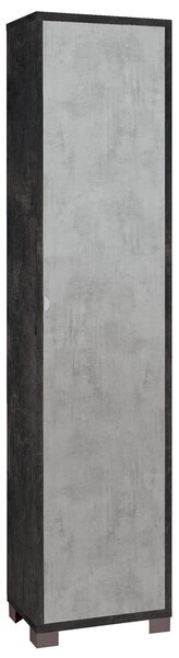 Armadio 1 Anta 43x190x29 cm Ossido Nero/Cemento