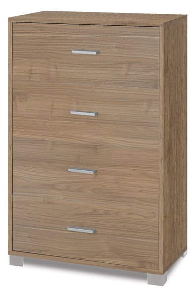Cassettiera 4 Cassetti 70x112x41 cm Noce Stelvio