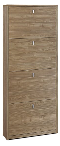 Scarpiera Salvaspazio 4 Ante 10 Paia 63x154x18 cm Noce Stelvio