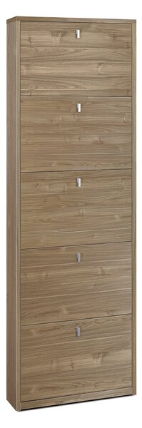 Scarpiera Salvaspazio 5 Ante 12 Paia 63x190x18 cm Noce Stelvio
