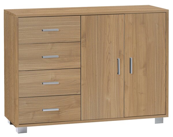 Madia 2 Ante 4 Cassetti 116x86x41 cm Noce Stelvio