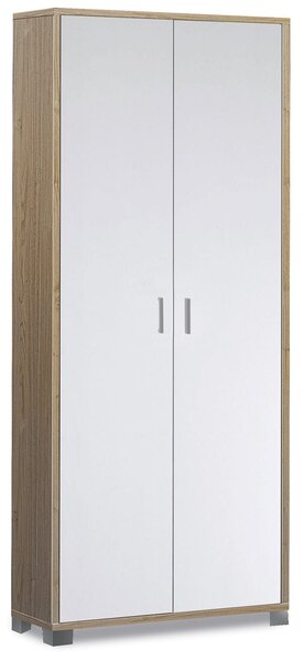 Armadio Multiuso 2 Ante 83x190x29 cm Noce Stelvio/Bianco Fiammato