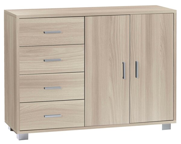 Madia 2 Ante 4 Cassetti 116x86x41 cm Olmo Chiaro