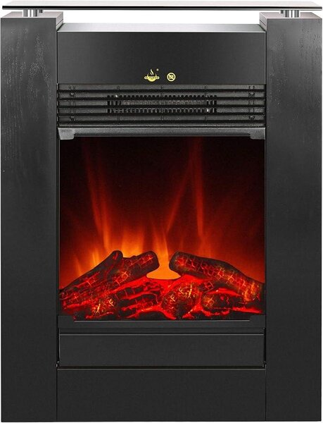 Camino elettrico "Tessin" di colore nero, marca Kaminofen, modello AY 627, ideale per decorare