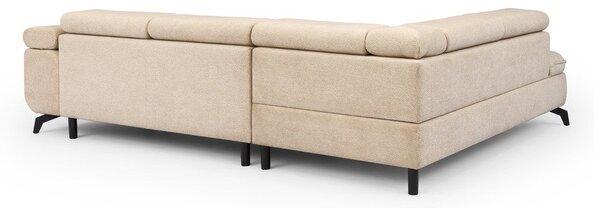 Divano angolare beige (con penisola a sinistra/a L) con rivestimento in ciniglia Marbeya – Ropez