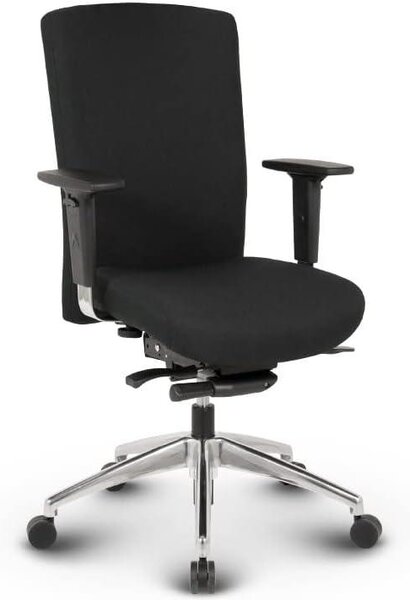 Sedia da ufficio ergonomica, sedia per conferenze Terox in tessuto, colore nero. Ideale per l'ufficio e lo smart working. Portata massima: 150 kg