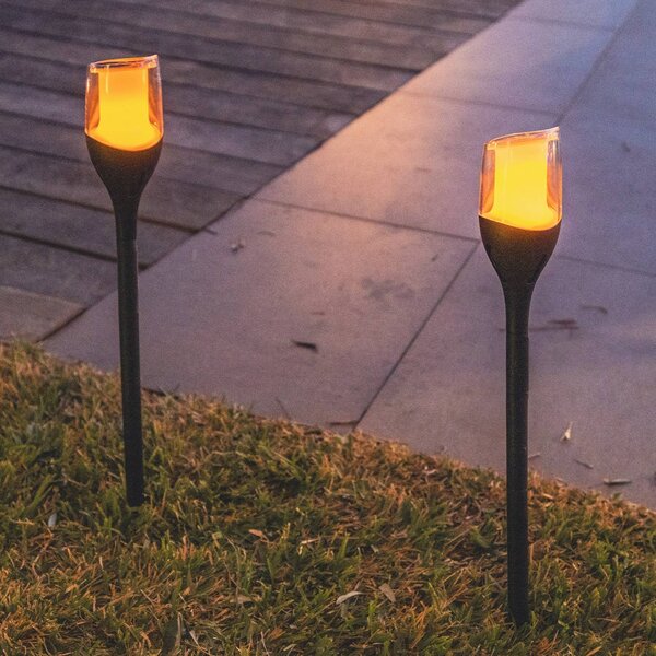 Lumisky Lampada LED con picchetto FARELY, nera, altezza 60 cm, set da 4 pezzi FARELY, Nero, Plastica, Moderno