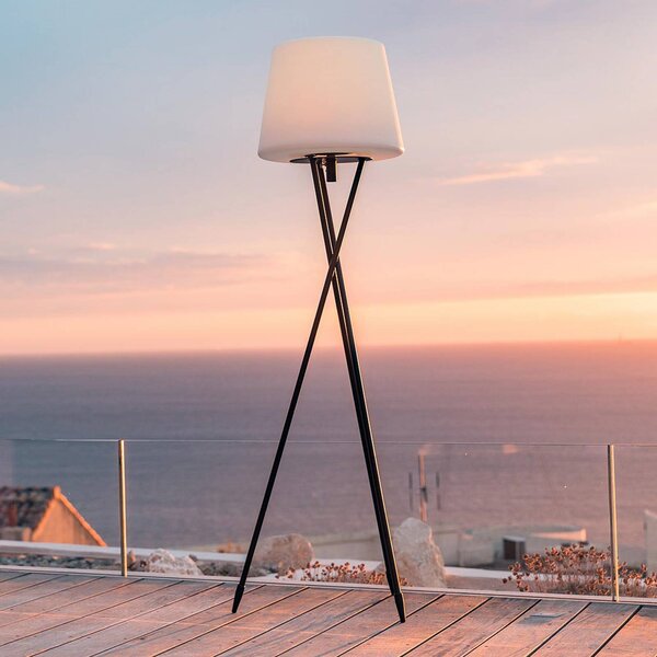 Lumisky Lampada LED da pavimento ricaricabile TRY, bianca/nera, altezza 150 cm, Try, dimmerabile, Nero, Metallo, Moderno