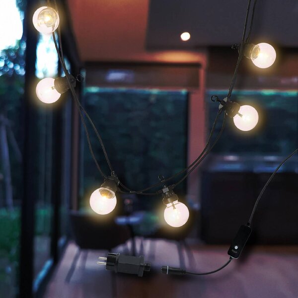 Lumisky Ghirlanda luminosa LED PARTY, nera/trasparente, lunghezza 9 m, IP44 PARTY, Nero, Plastica