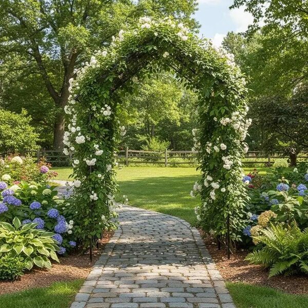 Pergola da giardino a forma di tettoia, con travi trasversali laterali