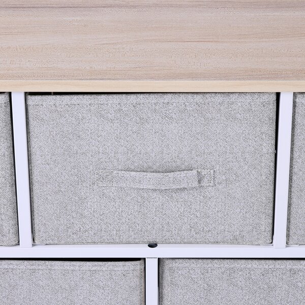 HOMCOM Cassettiera con 5 Cassetti per Camera, Struttura Metallica, 100x30x54 cm, Grigio | Aosom Italy