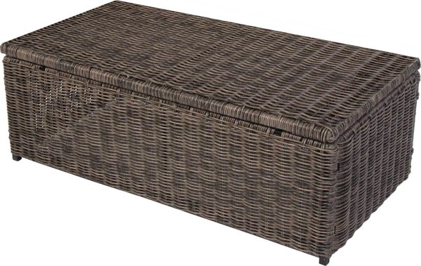 Divano modulare in alluminio poly rattan RomV 37x111x58cm ~ grigio naturale, tavolino, piano in PE