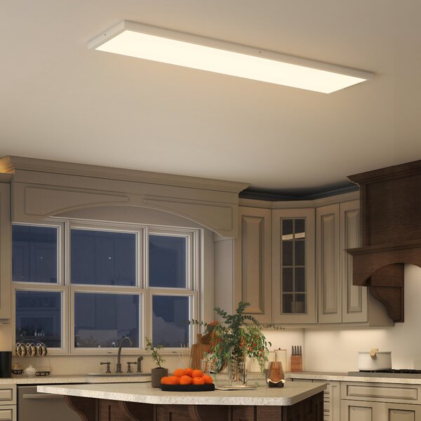 HOMCOM Set da 4 Lampade da Soffitto Colore Regolabile con Interruttore DIP e a Parete 3000K/4000K/6000K, 120x30x3,7 cm, Bianco | Aosom Italy