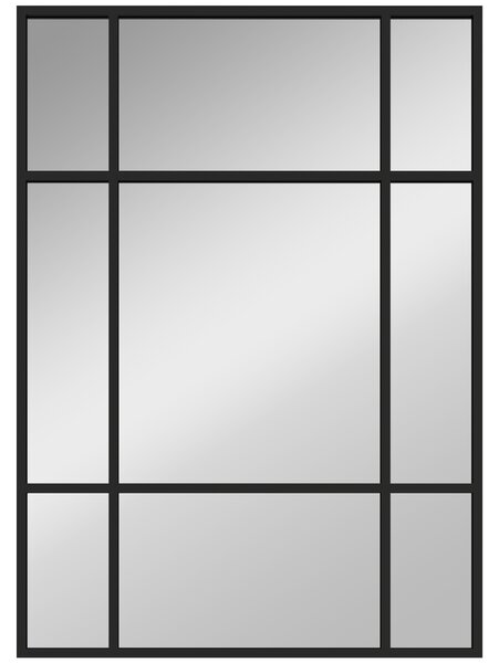 HOMCOM Specchio Rettangolare da Parete, Specchio a Finestra 70x50 cm con Cornice in Metallo, Specchio Decorativo per Soggiorno e Camera da Letto, Nero | Aosom Italy