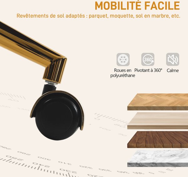 HOMCOM Sedia da Ufficio, Poltrona da Ufficio Ergonomica Regolabile in Altezza, Seduta Girevole, Base in Acciaio, Crema | Aosom Italy