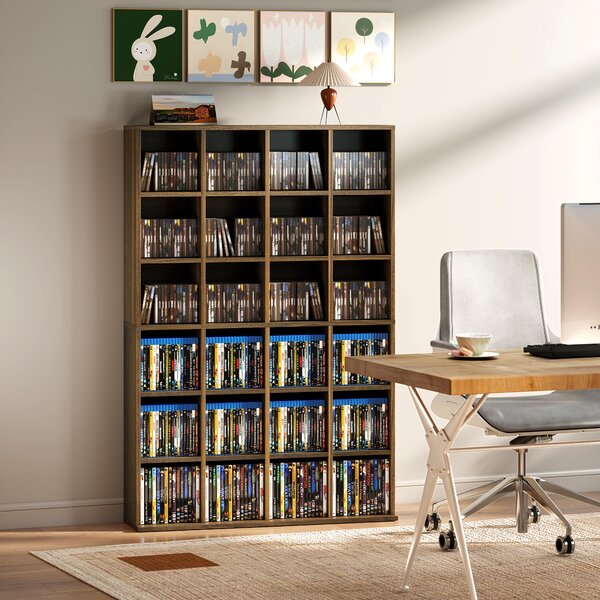 HOMCOM Mobile Contenitore Multimediale, Libreria in Legno con Ripiani Regolabili, 89x130,5 cm, Marrone | Aosom Italy