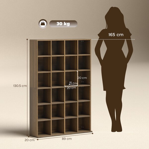HOMCOM Mobile Contenitore Multimediale, Libreria in Legno con Ripiani Regolabili, 89x130,5 cm, Marrone | Aosom Italy