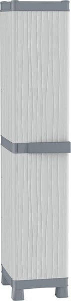 TERRY Armadio da Esterno / Balcone in Resina Antipioggia 1 anta 4 ripiani Dimensioni 35x44x181 cm colore Grigio - Wave