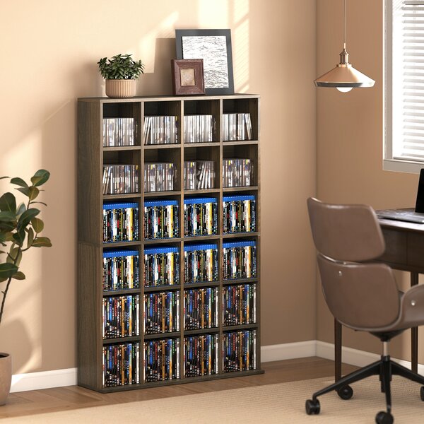 HOMCOM Mobile Contenitore Multimediale, Libreria in Legno con Ripiani Regolabili, 89x130,5 cm, Marrone | Aosom Italy