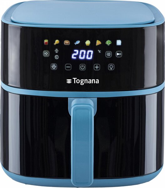 Tognana Friggitrice ad Aria Capacit 8 Litri Potenza 2000 Watt con Timer e Termostato Regolabile colore Nero e Blu - D2DFA05IRZU