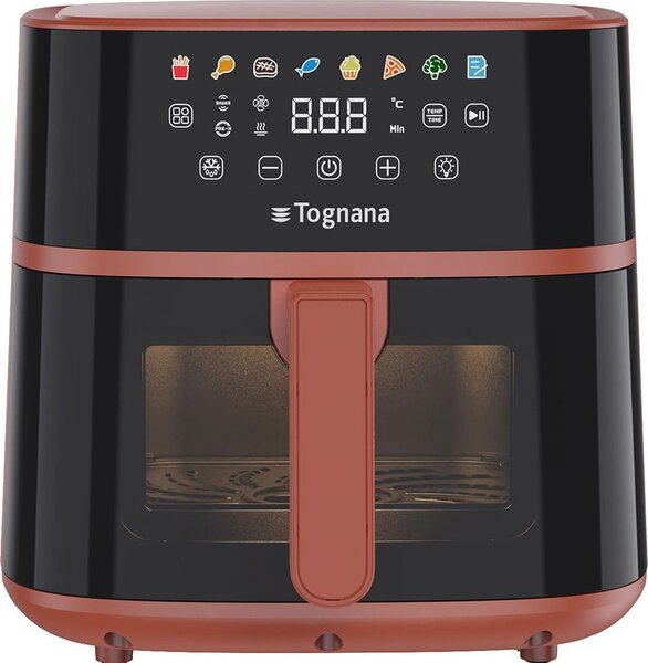 Tognana Friggitrice ad Aria 6 Litri Potenza 1700W con Timer e Termostato Regolabile colore Rosso - D2DFA12IRRO