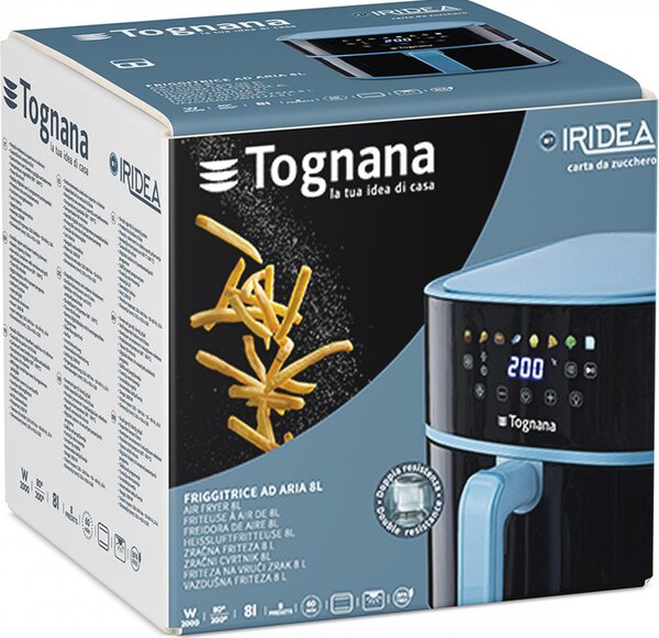 Tognana Friggitrice ad Aria Capacit 8 Litri Potenza 2000 Watt con Timer e Termostato Regolabile colore Nero e Blu - D2DFA05IRZU