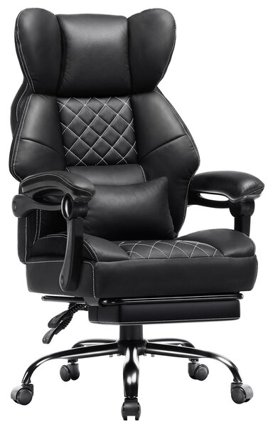 Sedia da gaming GTPLAYER, sedia da ufficio ergonomica con poggiapiedi e supporto lombare, poltrona direzionale ad alto schienale per persone alte, sedia da computer ampia e regolabile in altezza