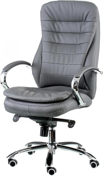 Sedia da ufficio ergonomica, poltrona da ufficio con schienale alto, sedia girevole a 360° ergonomica per ufficio, sedia da scrivania in ecopelle con meccanismo di inclinazione regolabile, colore grigio, portata massima 150 kg