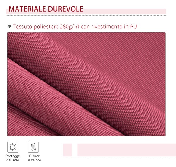 Outsunny Tenda da Sole Avvolgibile a Caduta Manuale per Porte e Finestre, in Alluminio e Poliestere Anti-UV, 295x245cm, Rosso Scuro | Aosom Italy