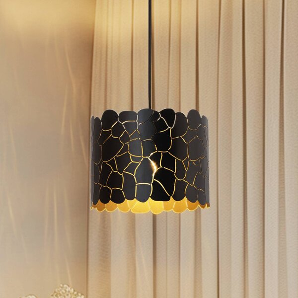 Lindby lampada a sospensione Aralena, nero/oro, metallo, Ø 26 cm