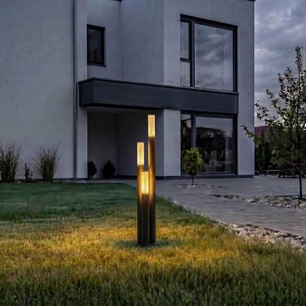 Lampade da esterno Lindby, Gavros, dimmerabile, Nero, Terrazza, Alluminio, Moderno