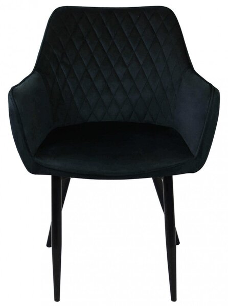 Sedia poltrona design da interno con struttura in metallo e seduta rivestita in velluto Dobby - Black