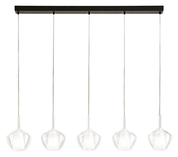 Lampadario perenz illumina rain s5 br ne tr e27 led vetri trasparenti base nera - Perenz