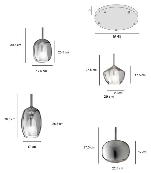 Lampadario perenz illumina rain s5 e27 led vetri multicolor ottone brunito - Perenz