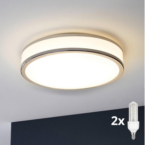 Eglo 31025 - Plafoniera LED da bagno PALERMO 2xE14/40W/230V IP44