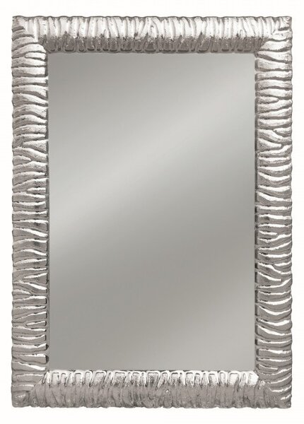 MOBILI 2G - Specchiera rettangolare Moderna colore argento 70 x 100 x 5 cm