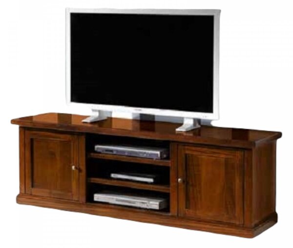 MOBILI 2G - Porta tv arte povera televisore in legno tinta noce 160x46x56