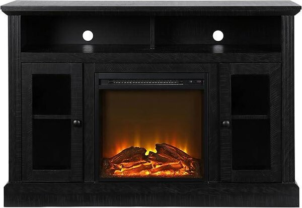 Ameriwood Chicago: supporto TV elettrico per camino, 50 pollici, finitura effetto legno nero